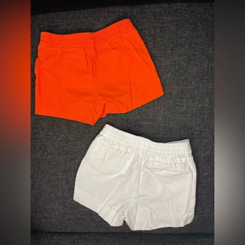 Kids Orange and White Button Shorts Set